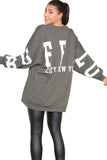 Buffalo Slogan Print Oversized Jumper Dress For Women  - Dropwear