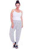 White Spot Plus Size Polka Dot Print Harem Trouser For Women 20-22 - Dropwear