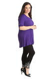 Teal Womens Scoop Neck Flared Ladies Plain Tops For Women 16 - Dropwear