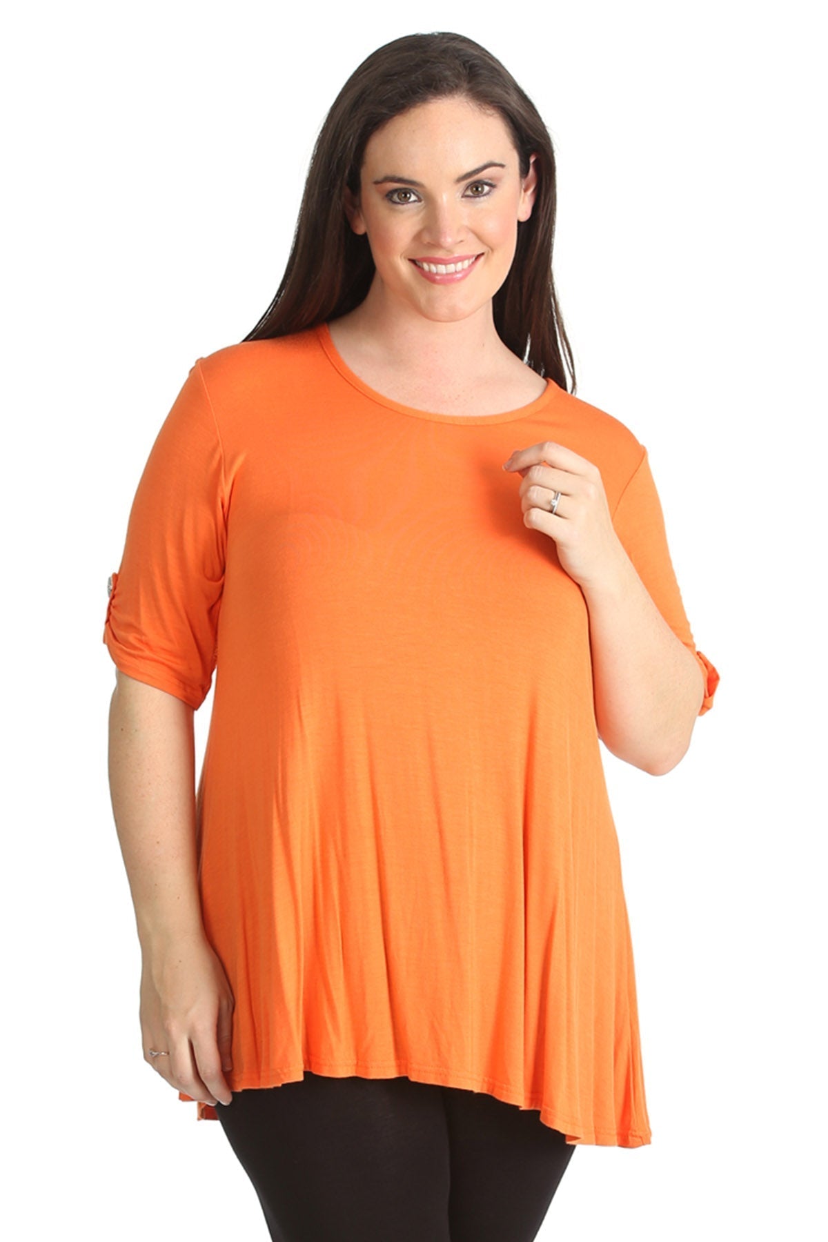 Purple Womens Scoop Neck Flared Ladies Plain Tops For Women 20 - Dropwear