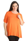 Purple Womens Scoop Neck Flared Ladies Plain Tops For Women 20 - Dropwear