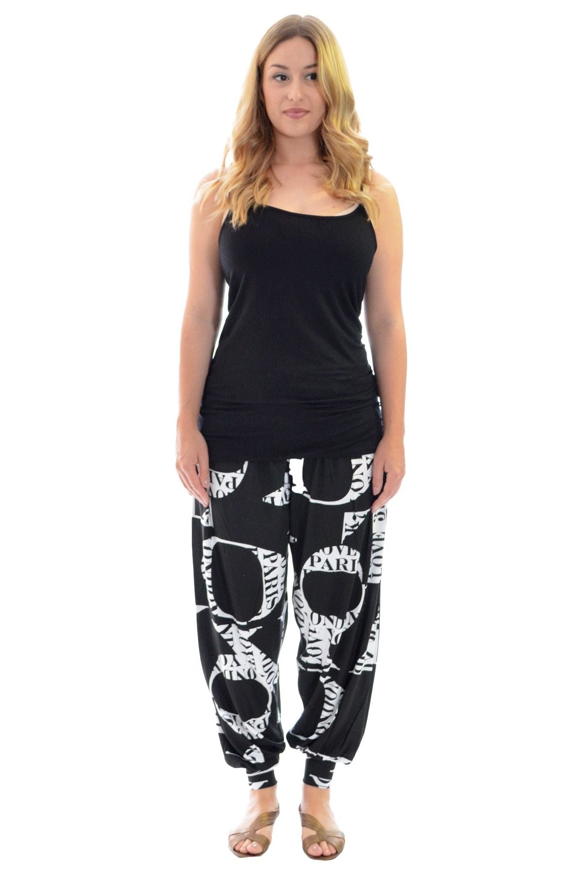 Letters Plus Size Love Letters Print Harem Trouser For Women 20-22 - Dropwear