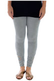 White Plus Size Sequin Scallop Beaded Flower Petal Leggings For Women 20-22 - Dropwear