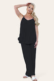 Beige Camy Wild Style Pleated Trousers Set For Women ONE SIZE UK FIT (8-16) - Dropwear