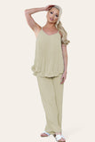 Orange Camy Wild Style Pleated Trousers Set For Women ONE SIZE UK FIT (8-16) - Dropwear
