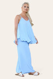 Royal Blue Camy Wild Style Pleated Trousers Set For Women ONE SIZE UK FIT (8-16) - Dropwear