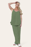 Turquoise Camy Wild Style Pleated Trousers Set For Women ONE SIZE UK FIT (8-16) - Dropwear