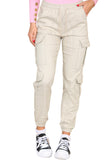 Cargo Pockets Pants Women High Waist Cropped Slim Fit Trouser For Women  - Dropwear