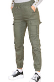 Black Cargo Pockets Pants Women High Waist Cropped Slim Fit Trouser For Women S/M - Dropwear