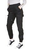 Cargo Pockets Pants Women High Waist Cropped Slim Fit Trouser For Women  - Dropwear