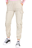 Cargo Pockets Pants Women High Waist Cropped Slim Fit Trouser For Women  - Dropwear