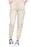Cargo Pockets Pants Women High Waist Cropped Slim Fit Trouser For Women  - Dropwear