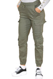 Black Cargo Pockets Pants Women High Waist Cropped Slim Fit Trouser For Women M/L - Dropwear