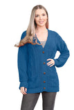 Black Cable Knitted Button Cardigan For Women 12-14 - Dropwear