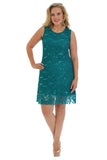 White Floral Lace Sequin Ladies Sleeveless Party Dress For Women 20-22 - Dropwear