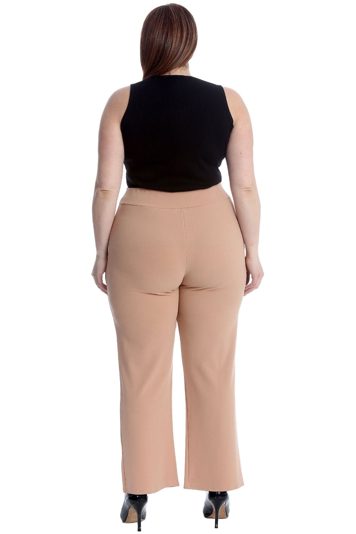 Stone Plus Button Embellished Pocket Palazzo Trousers For Women 18 - Dropwear