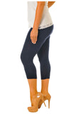 Grey Plus Size 3/4 Length Cropped Leggings For Women 20-22 - Dropwear