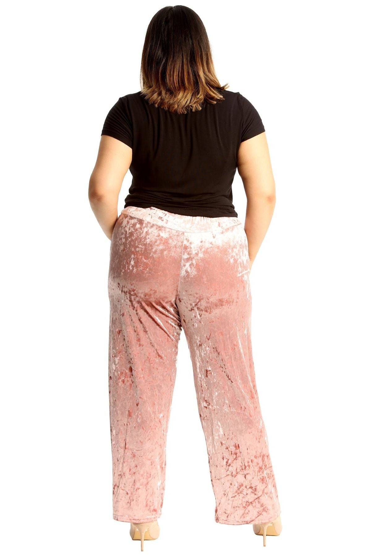 Velour Velvet Wide Flared Leg Pocket Palazzo For Women  - Dropwear
