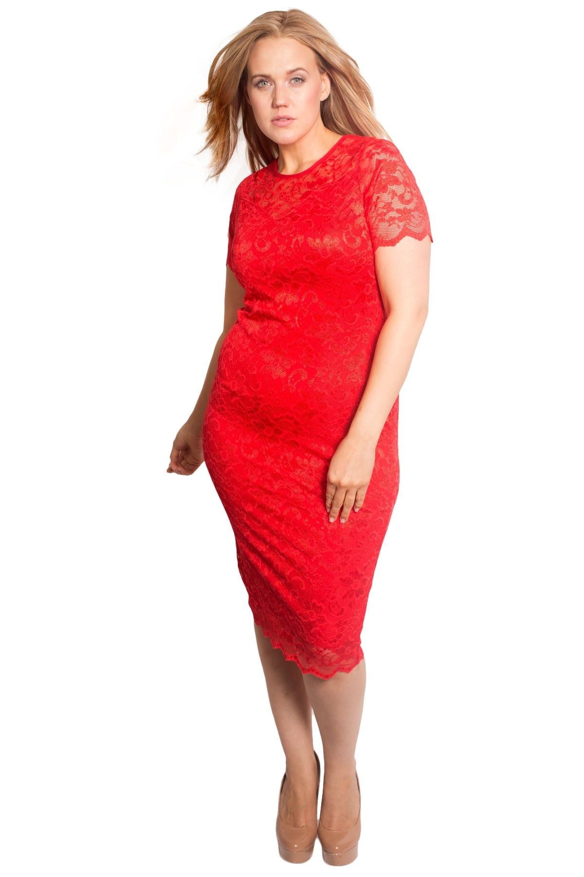 Purple Lace Lined Short Bodycon Midi Dress For Women 26-28 - Dropwear