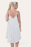 Curve Pleated Ruffle Frilly Spaghetti StrapÂ Dress For Women  - Dropwear