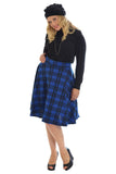 Red Tartan Flared Elastic Waist Skater Skirt For Women 18 - Dropwear