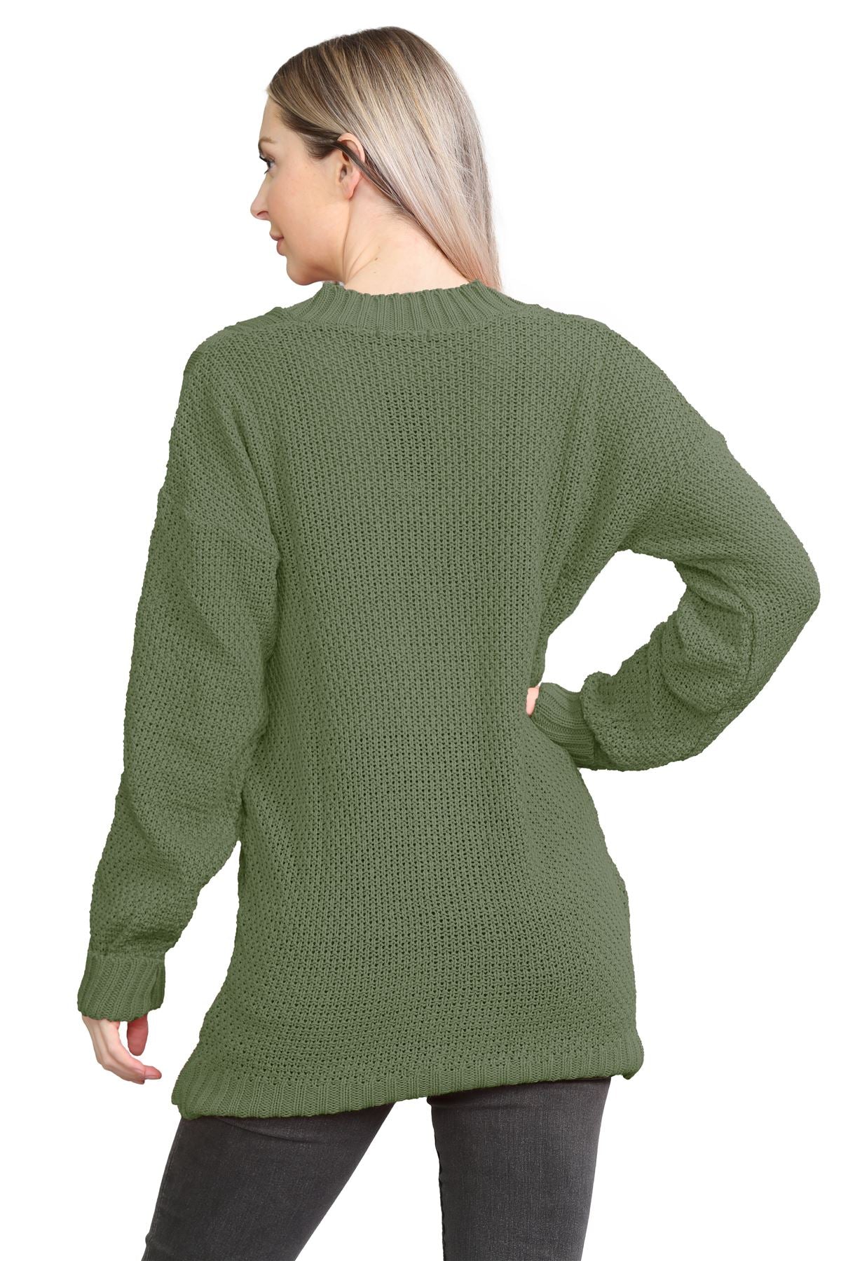 Cable Knitted Button Cardigan For Women  - Dropwear