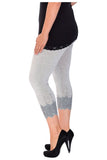 Blue Scallop Edge Sequin Leggings For Women 12-14 - Dropwear