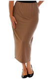 Purple Plus Size Plain Long Ladies Stretch Maxi Skirt For Women 14 - Dropwear