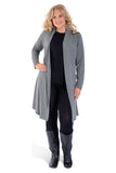 Black Plus Size Long Sleeve Spike Maxi Cardigan For Women 20-22 - Dropwear