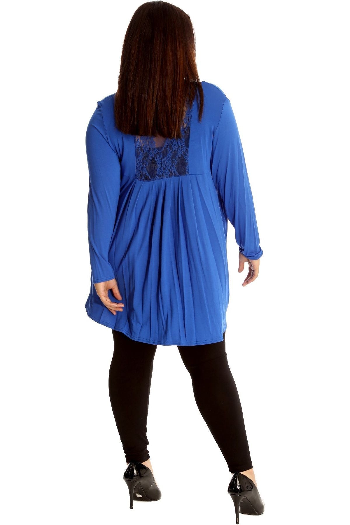 Plus Size Lace Back Open Pleated Cardigan For Women  - Dropwear