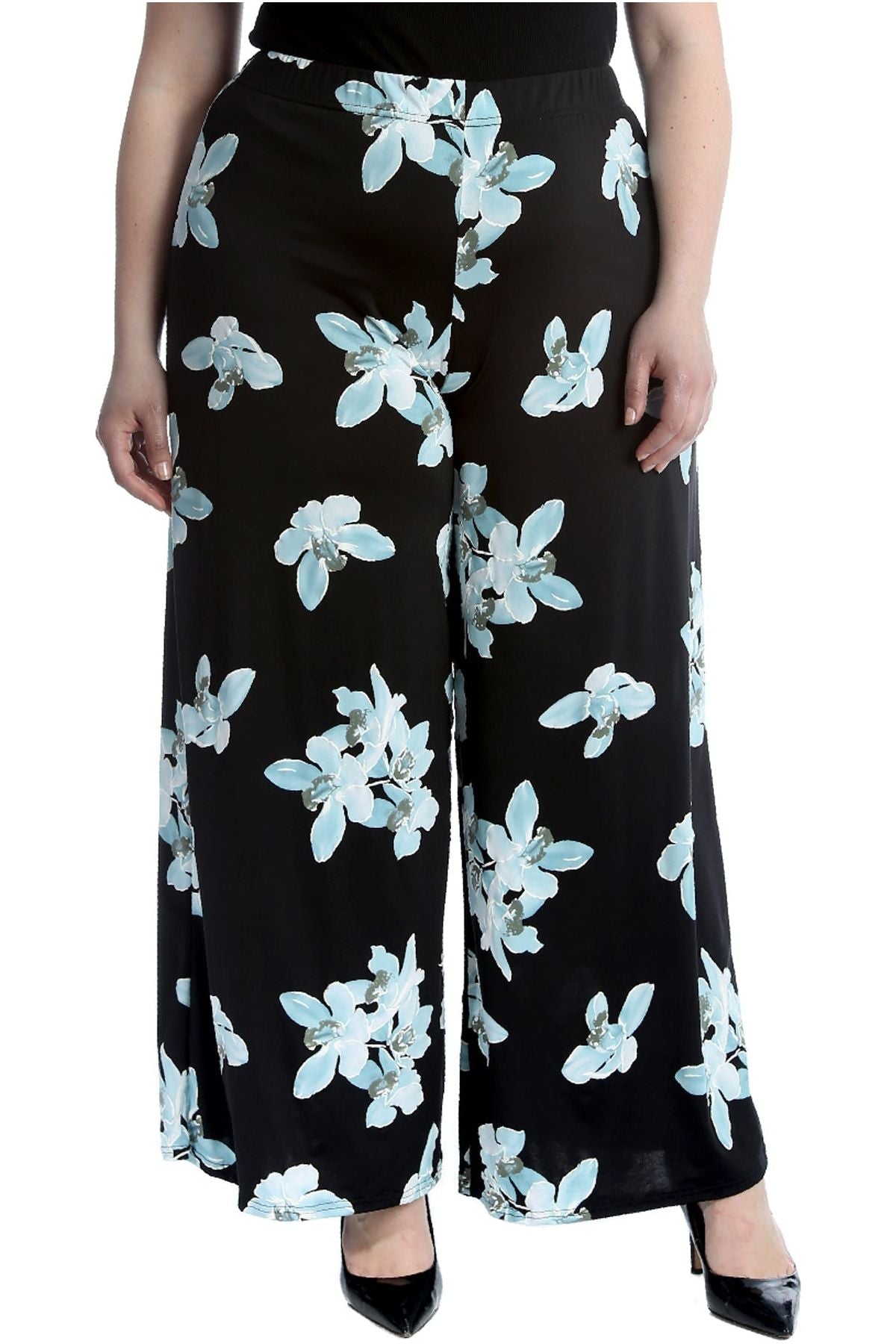 Plus Size Floral Print Palazzo Trouser For Women  - Dropwear
