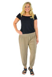 Green Plus Size Harem Trousers Full Length For Women 24-26 - Dropwear