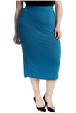 Black Plus Size Plain Long Ladies Stretch Maxi Skirt For Women 18 - Dropwear