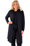 Purple Plus Size Long Sleeve Spike Maxi Cardigan For Women 24-26 - Dropwear