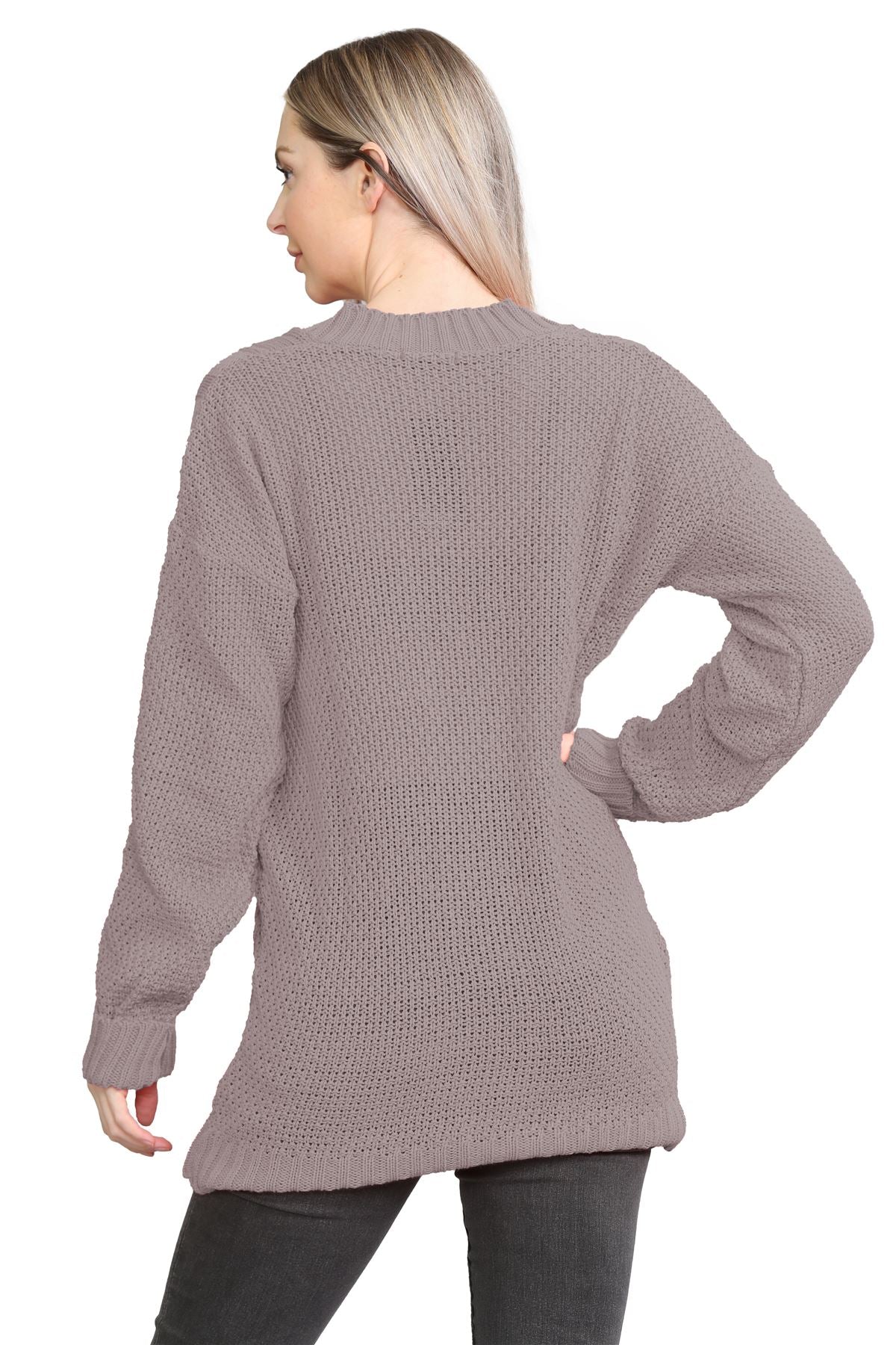 Turquoise Cable Knitted Button Cardigan For Women 8-10 - Dropwear