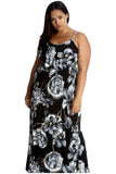 Pink Plus Size Tank Top Floral Maxi Dress For Women 22-24 - Dropwear