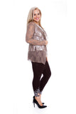 Mocha Floral Lace Open Cardigan Waterfall Top For Women 16 - Dropwear