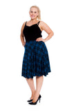 Purple Tartan Flared Elastic Waist Skater Skirt For Women 16 - Dropwear