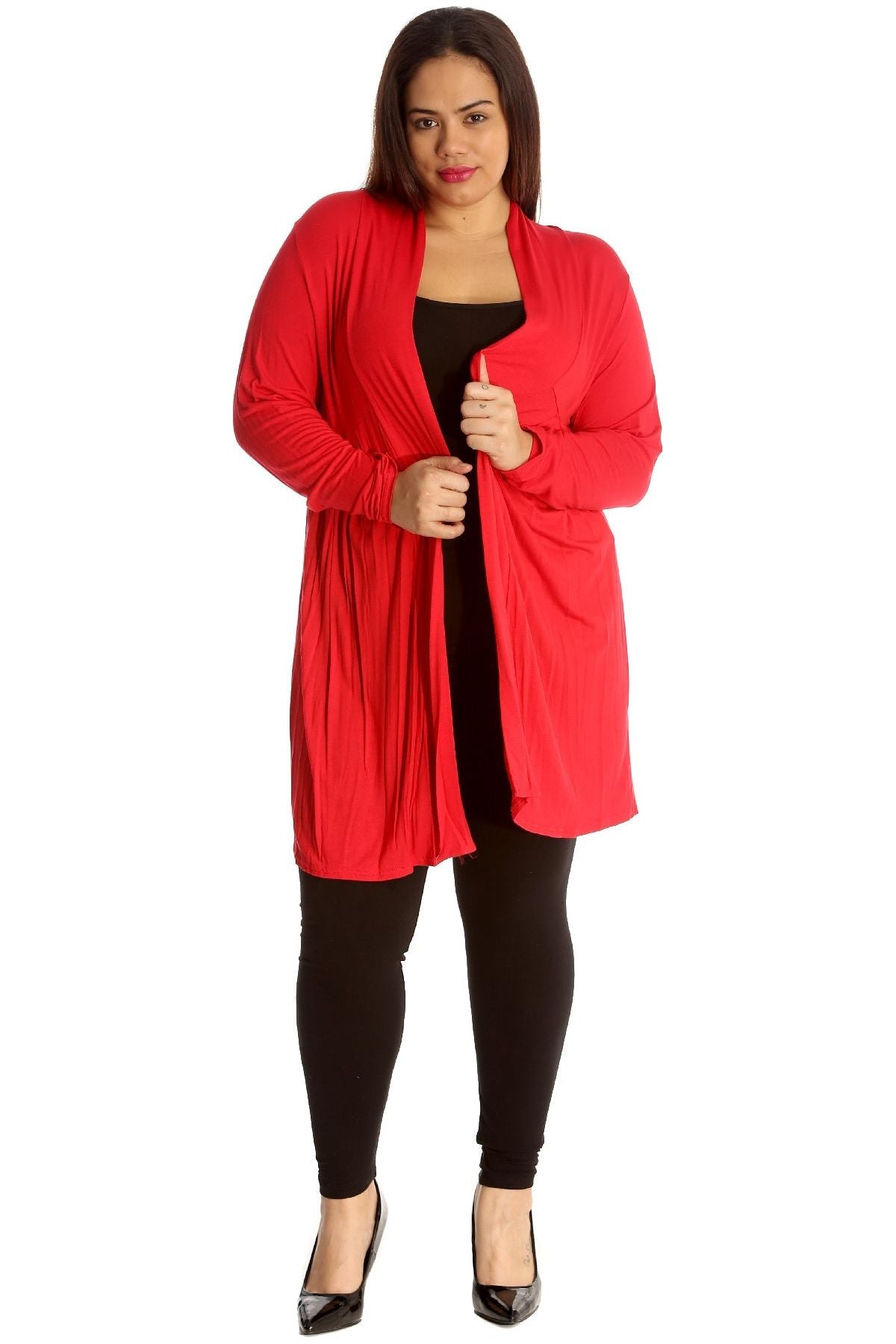 Plus Size Lace Back Open Pleated Cardigan For Women  - Dropwear