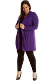 Red Plus Size Lace Back Open Pleated Cardigan For Women 24-26 - Dropwear
