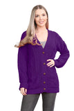 Stone Cable Knitted Button Cardigan For Women 12-14 - Dropwear