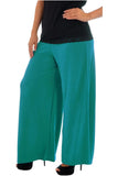 Royal Blue Wide Leg Flared Plain Palazzo Trouser For Women 8-10 - Dropwear