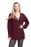 Black Cable Knitted Button Cardigan For Women 8-10 - Dropwear