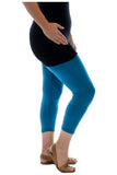 Cerise Plus Size 3/4 Length Cropped Leggings For Women 28-30 - Dropwear
