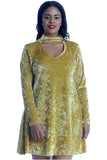Plus Size Plain Velvet Swing Top For Women  - Dropwear
