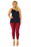 Khaki Green Plus Size Plain Long Leggings For Women 16-18 - Dropwear