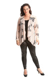 Black Chiffon Butterfly Print Sheer Cardigan Top For Women 16 - Dropwear