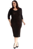 Gold Plus Size Lurex Metallic Glitter Bodycon Dress For Women 18 - Dropwear