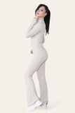 Light Grey Fitted Active Yoga Lightweight Top Zip Up Workout Jacket For Women S/M - Dropwear