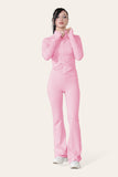 Baby Pink Fitted Active Yoga Lightweight Top Zip Up Workout Jacket For Women M/L - Dropwear
